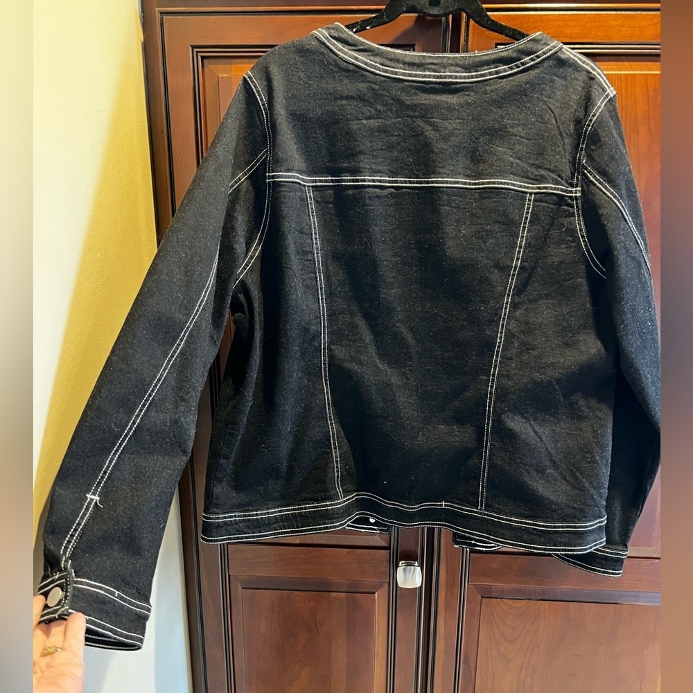 Agnes Orinda Black Stretch Denim Jacket - 2XL - Picture 9 of 9